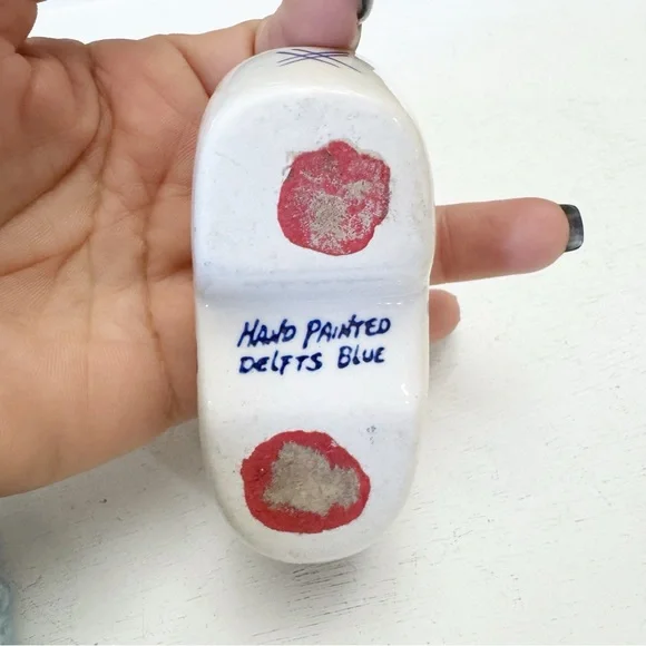 Vintage Delft Blue Small Clog Ashtray Hand Painted Holland Windmill - Picture 10 of 13